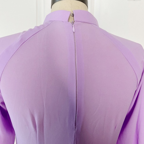 Vintage Vietnamese Áo Dài – Hand-Painted Lavender Dress Top 🌸 Fits a Small - Picture 6 of 9